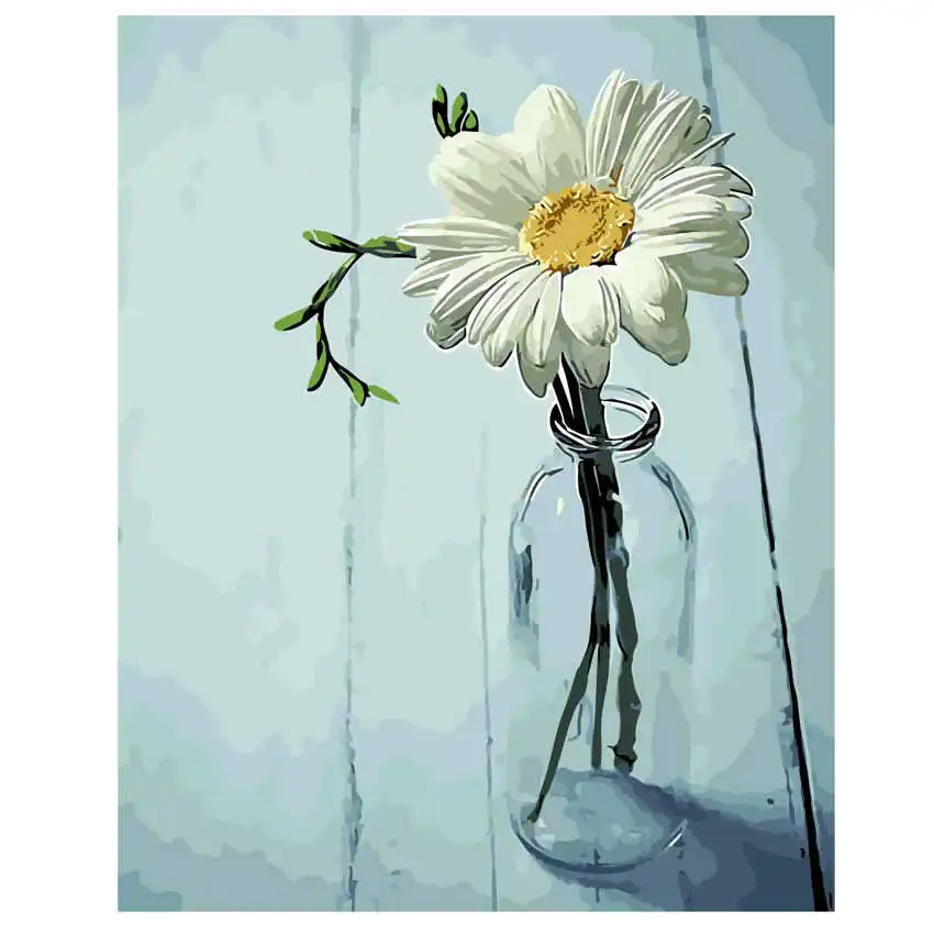 flower painting Раскраска по номерам, сделай сам Раскраска по номерам, декоративная картина черный кот, картины по номерам - Цвет: flower painting