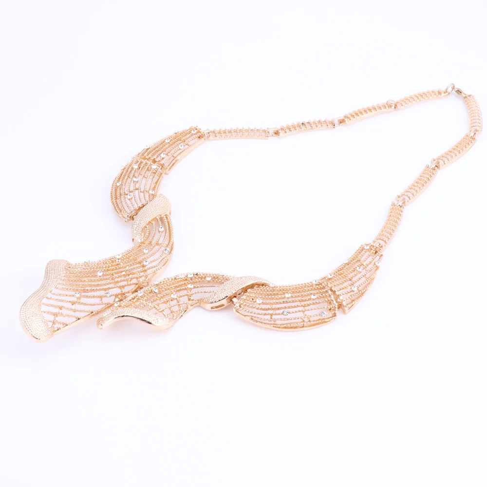 Модный Ювелирный Набор нигерийский Дубай золотистого цвета ювелирное изделие с