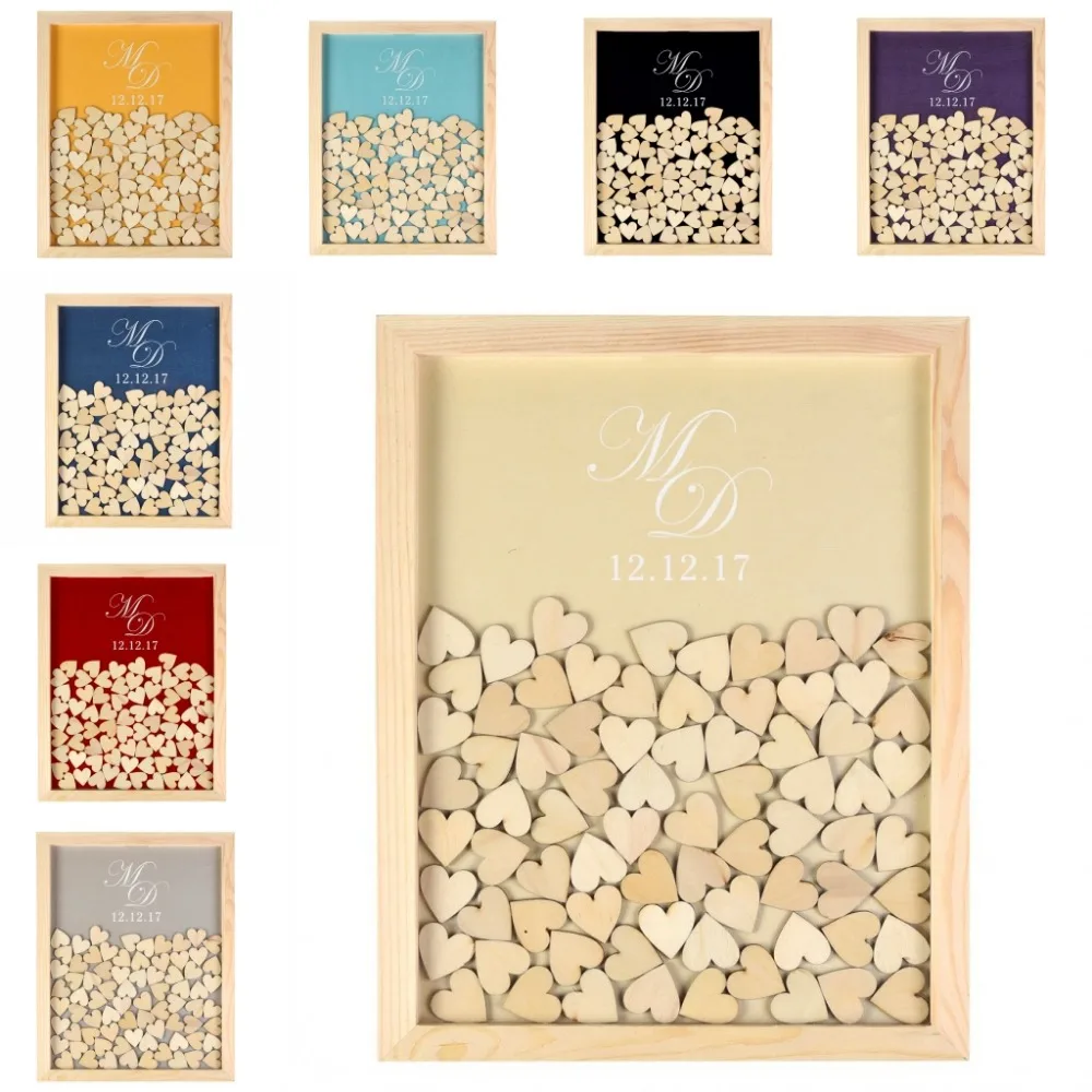 Деревянная рамка в деревенском стиле с гравировкой гостевая книга альтернатива