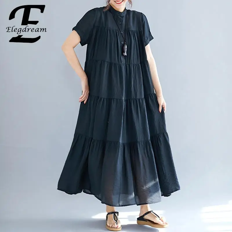 Elegdream брендовые Размеры d Плюс Женская одежда с коротким рукавом Повседневное