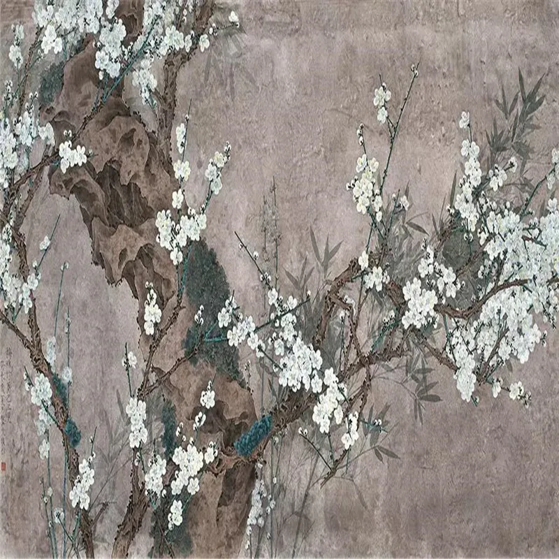 Пользовательские 3d росписи китайский стиль живопись настроение Гостиная ТВ фон