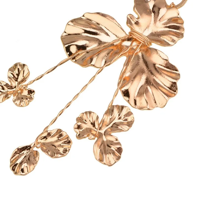 Металлические большой Длинные Висячие серьги для Для женщин ночной клуб листья