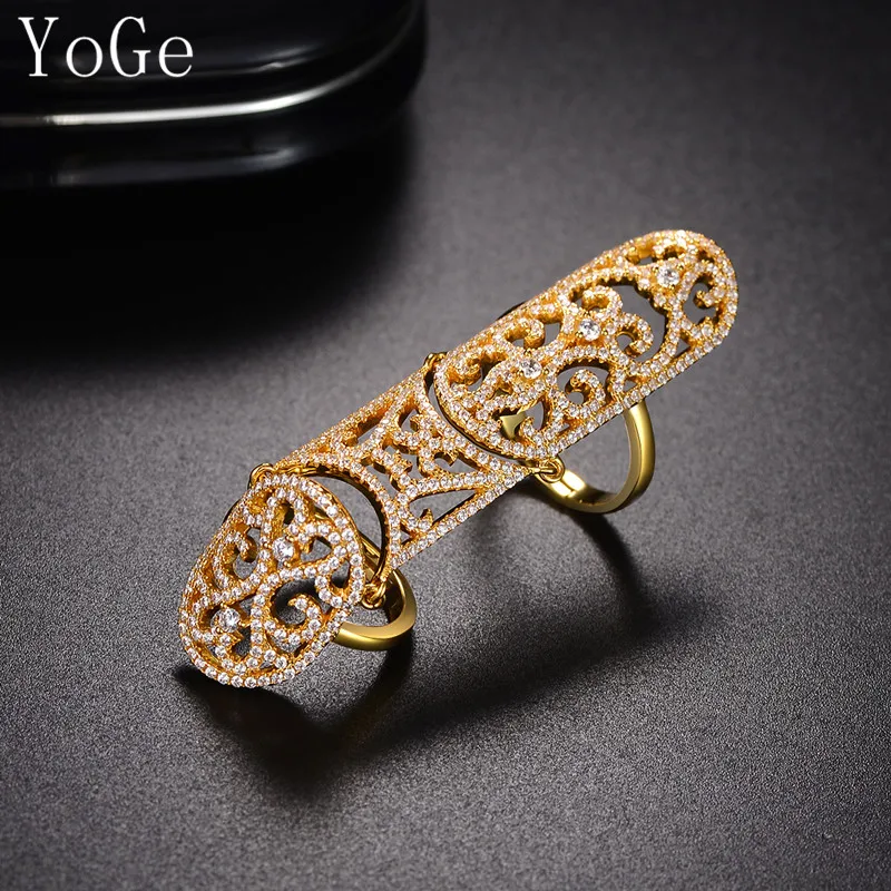 Ювелирные изделия YoGe R0896 роскошное женское кольцо с отверстиями на весь палец для