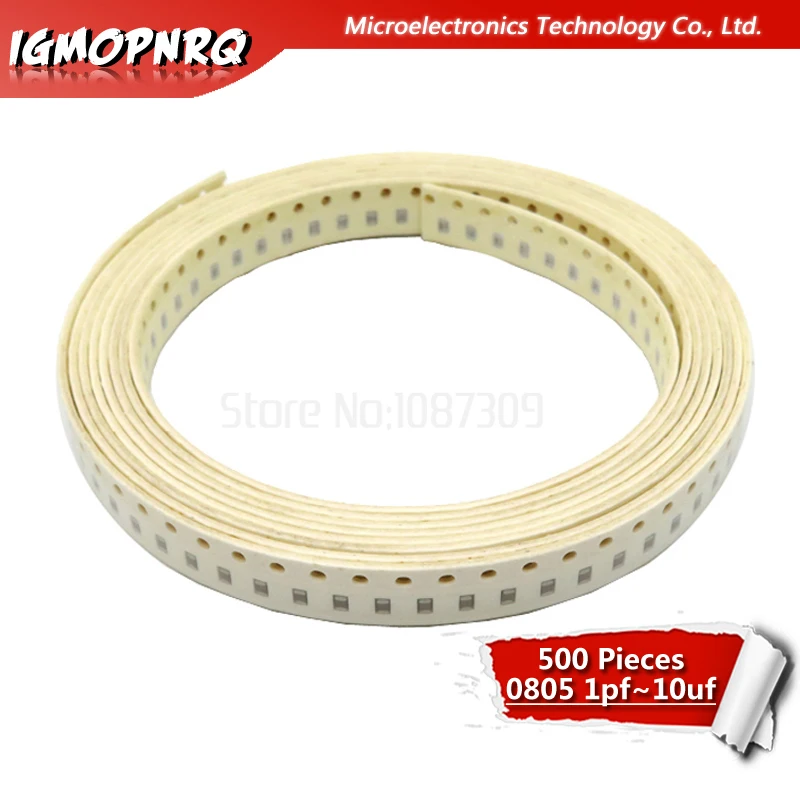 500 шт. 0805 smd конденсатор с алюминиевой крышкой Керамическая 1PF-10UF 20PF 220PF 330PF 680PF 4.7NF