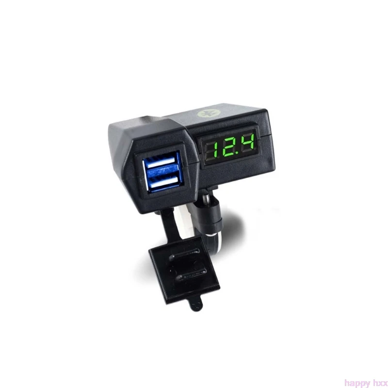 Водонепроницаемый 12 В мотоцикл двойной порт USB зарядное устройство светодиодный вольтметр с gps позиционирования