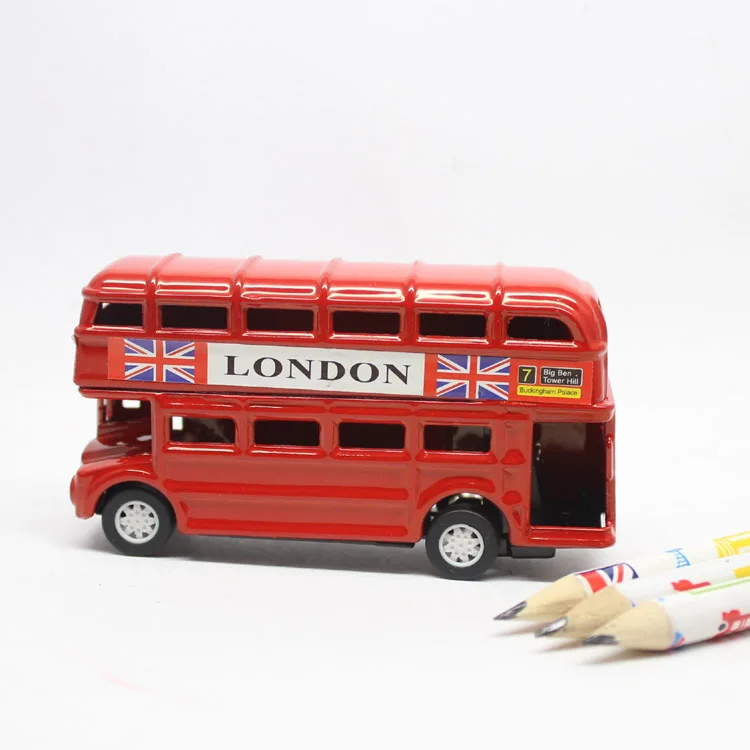 British Style Double Deck Bus Pencil Sharpener Alloy Metal Pencil Sharpene , Cool Gift