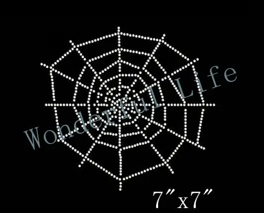 

Free Shipping Rhinestone Spider Web - Halloween Iron On T Shirt Rhinestone Transfer