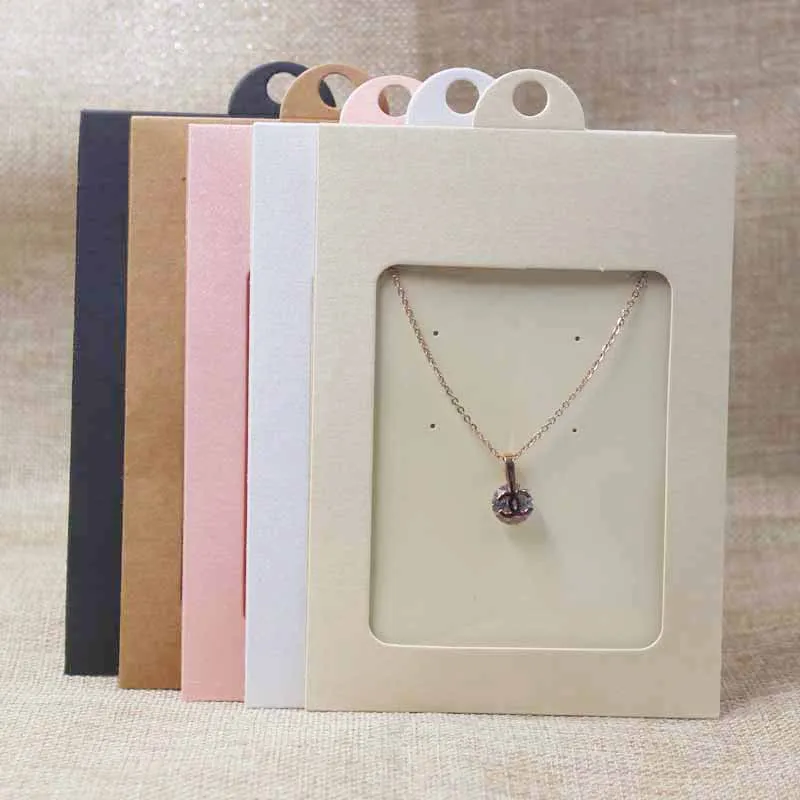 Feiluan Новый diy 50 комплектов крафт/розовый/бежевый кулон ожерелье пакет подвесная