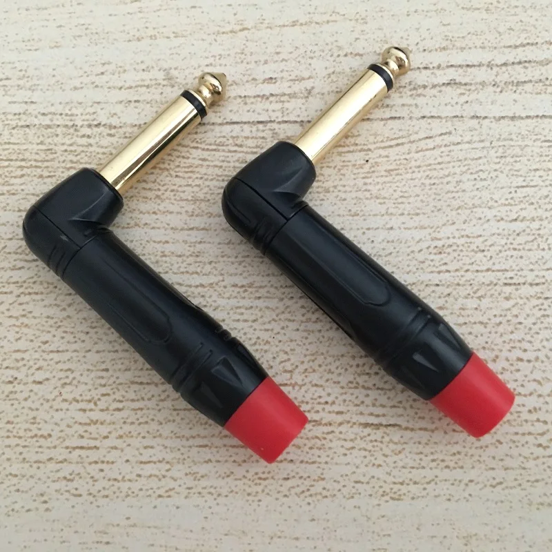

10pcs/Pack Golden Plated Right Angle Mono 6.35mm Microphone Plug Connector
