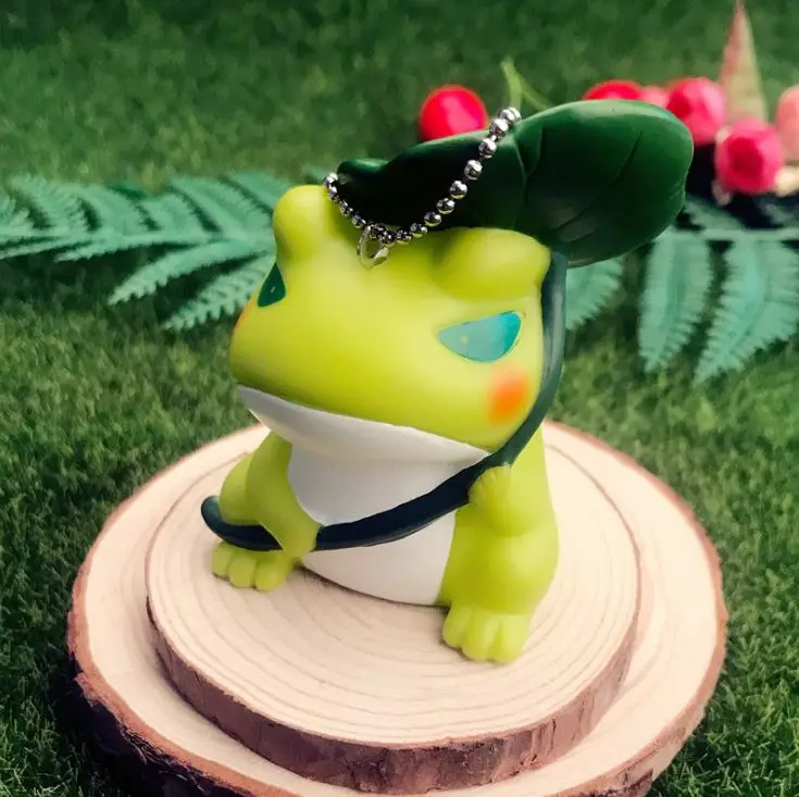 GRACE MOMENTS Hot Sale Cartoon Vinyl Cute Frog Son Doll Keychain Key Ring HandBag Pendant Holder Accessories For Women Men | Украшения и