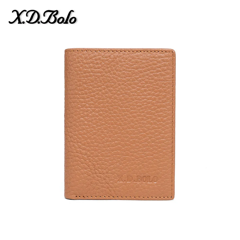Brown X. D. BOLO кожаный маленький женский кошелек, роскошный бренд, известный Мини Женский кошелек и кошельки, короткий женский кредитный держатель для карт - Цвет: Brown