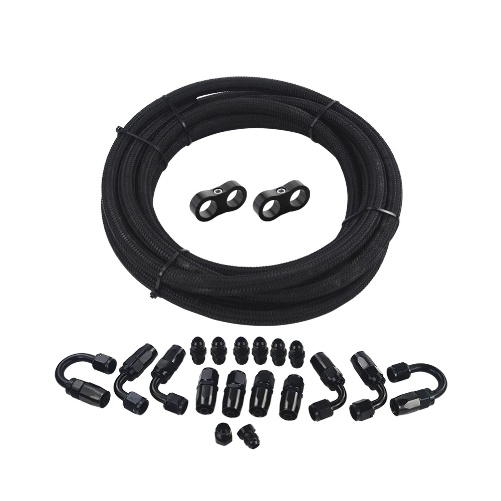 with 2 separators WLR RACING-AN-6 STEELNESS/стальной Плетеный 5 м AN6 нержавеющая масло/мазут LINEline+ шланг Конец адаптер Комплект+ AN6 порт штекер - Цвет: with 2 separators