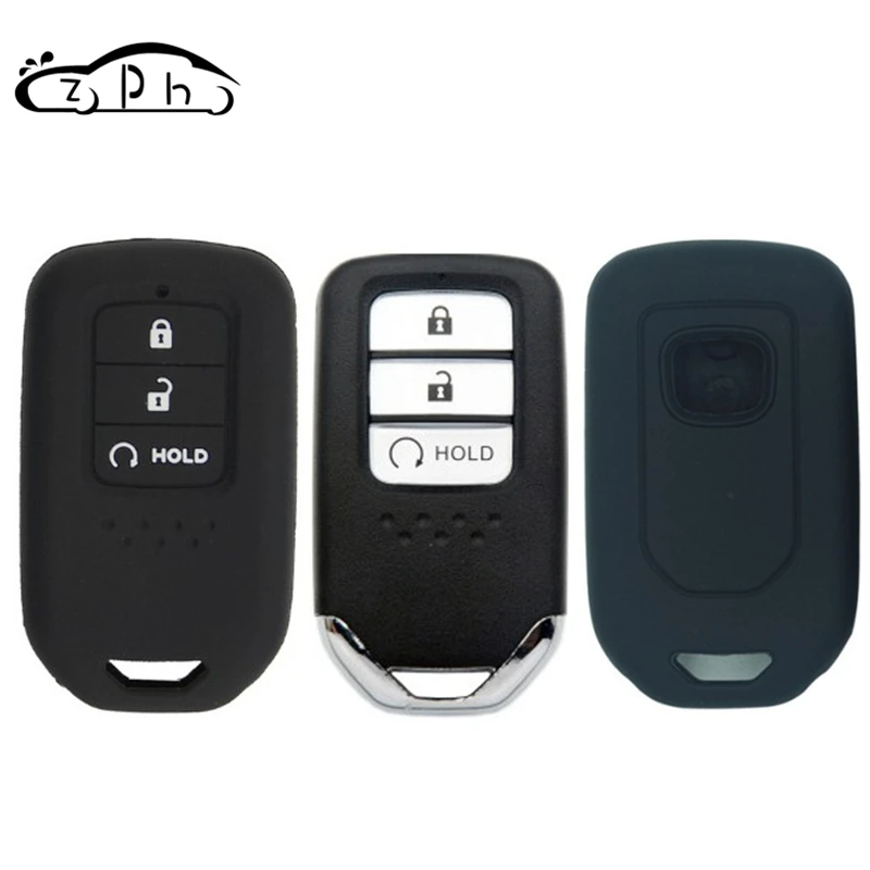 

3 Buttons Silicone Rubber Car Key Cover Fob Case for Honda AVANCIER New URV CRV 2017 Smart Remote Protect Bag Holder Accessories