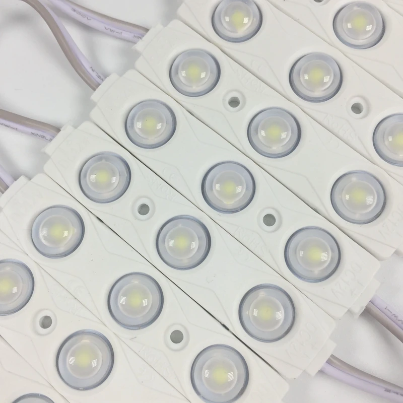 New Ultra brightness 200pcs/lot 2835 3LED injection led module 12V 1.5w with lens Waterproof IP65 Aluminum substrate | Лампы и