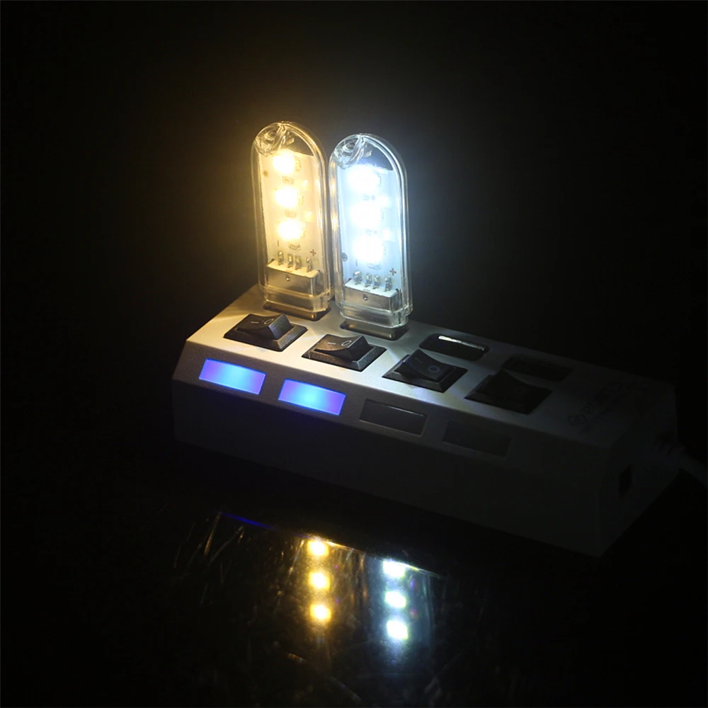 Портативный USB СВЕТОДИОДНЫЙ Ночной светильник с 3 светодисветодиодный и брелоком