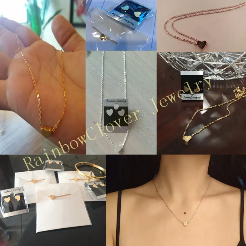 ICFTZWE подвеска в форме сердца из нержавеющей стали Золотая цепочка колье