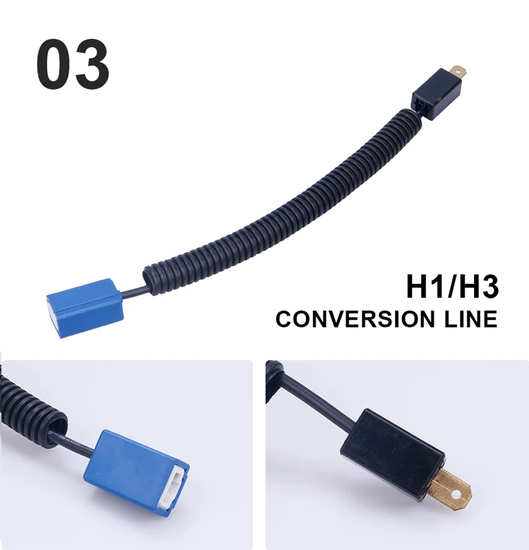 H1 H3 1 шт. H1 H3 H4 светодиодный H7 9005 9006 жгут проводов разъем провода разъем адаптера для туман светильник HID Светодиодный лампа автомобиля головной светильник - Цвет: H1 H3