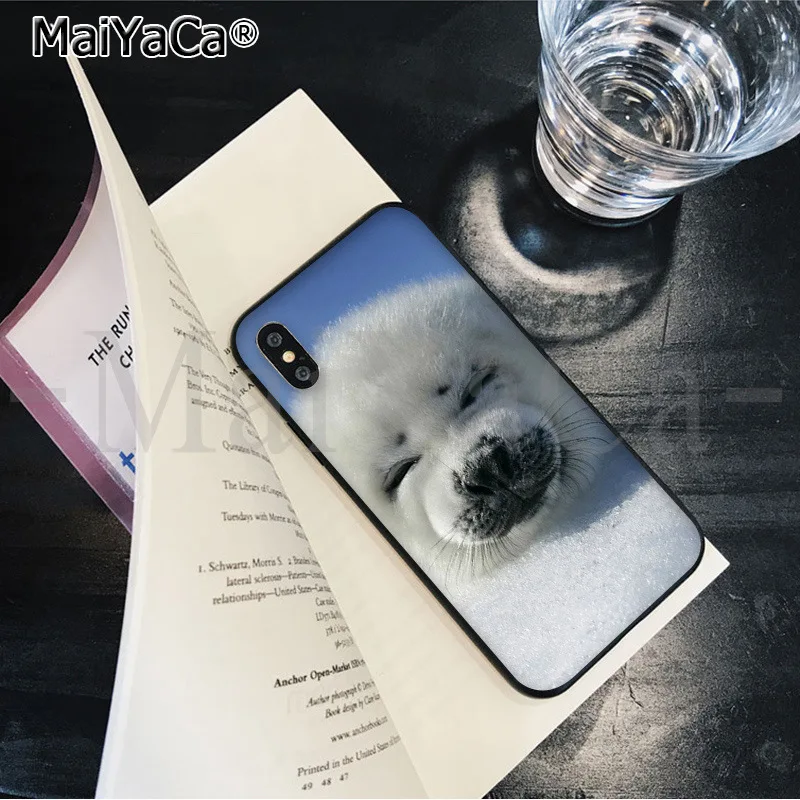 MaiYaCa милые животные печать mamegoma Smart Cover черный мягкий чехол для телефона для Apple iPhone 8 7 6 6S Plus X XS MAX 5 5S SE XR