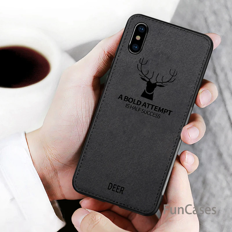 Роскошные Рождество олень Ткань телефонные чехлы для iphone 7 8 6 6s плюс ультра тонкий