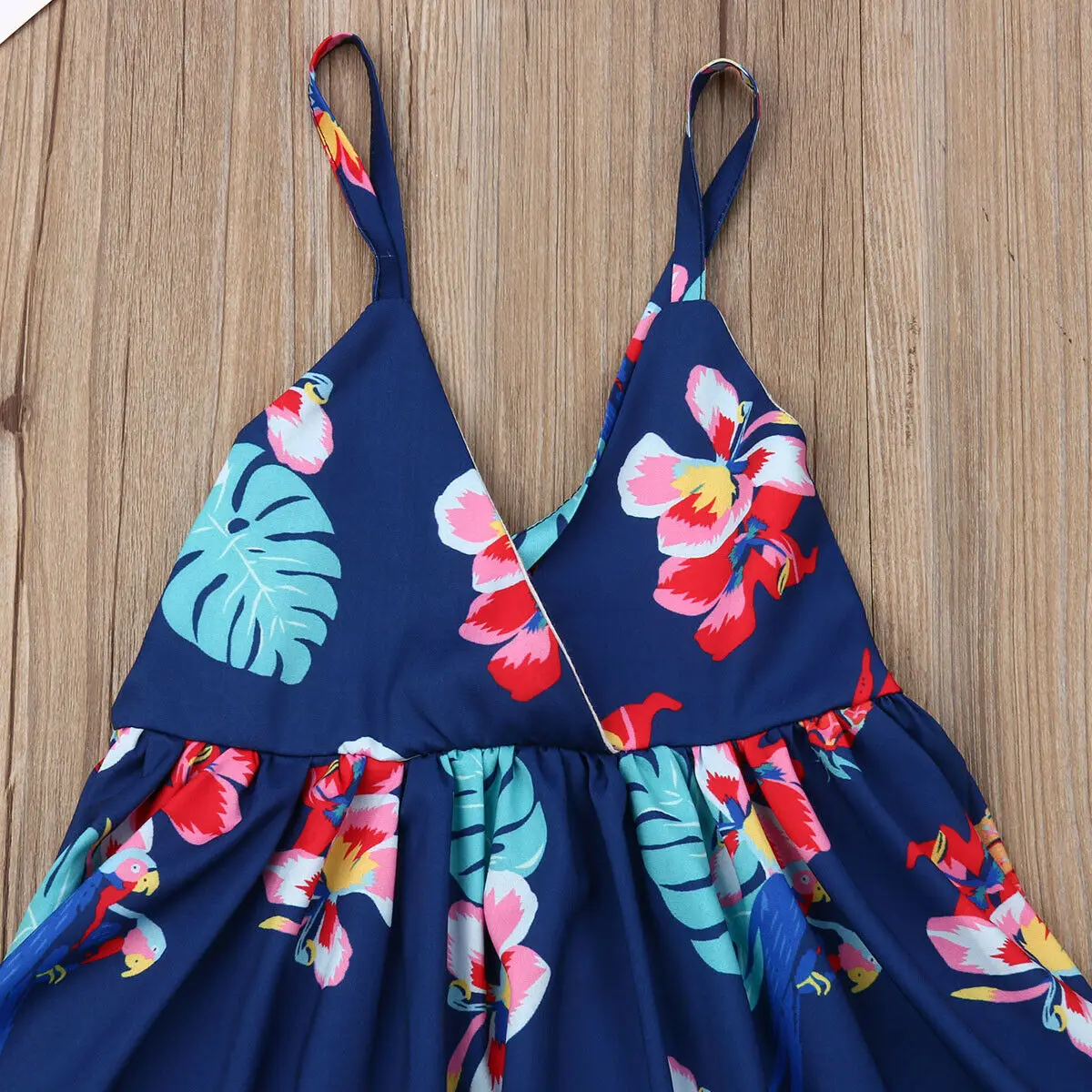 2-7Y Summer Kids Baby Girl Dress Sleeveless V-neck Floral Boho Princess Girls Pageant Dresses Sundress Clothes | Детская одежда и