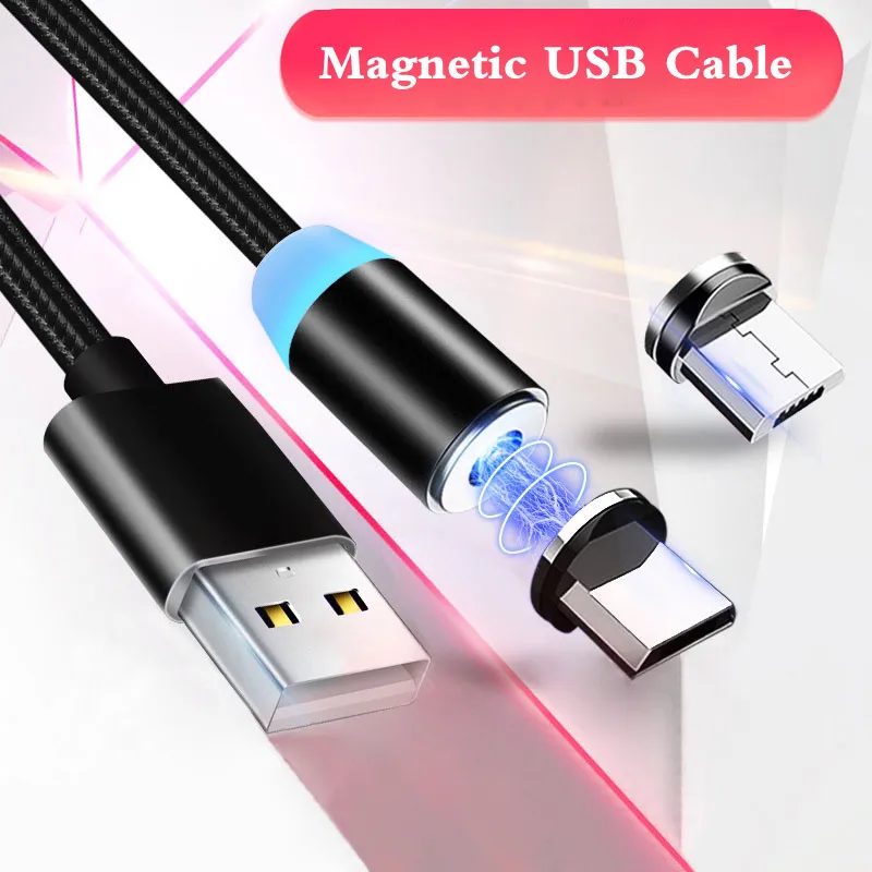 Светодиодный магнитный usb-кабель для зарядки кабеля USB type C Магнитный зарядный кабель для передачи данных Micro usb кабель для samsung Xiaomi huawei USB шнур