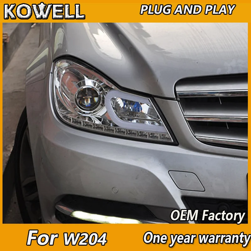 KOWELL стайлинга автомобилей светодиодный налобный фонарь для Benz W204 фары 2011-2014 C180 C200