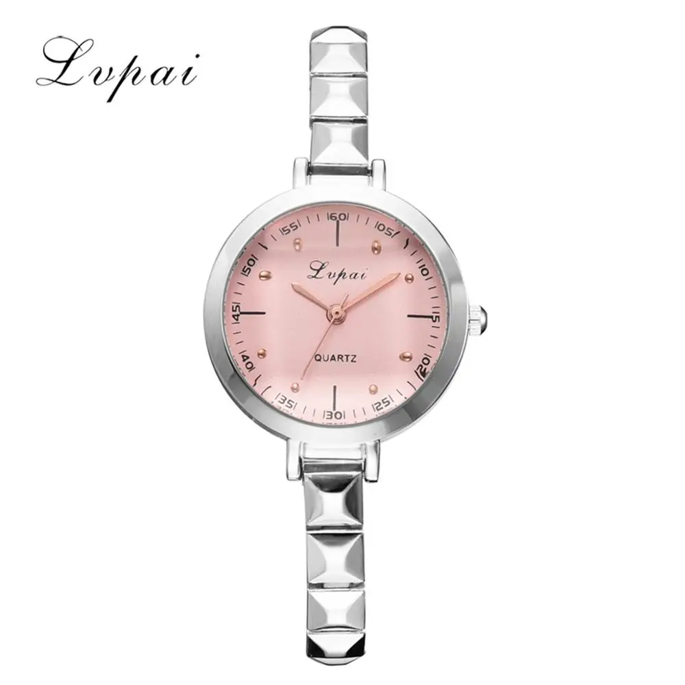 Silver Pink Lvpai брендовые Модные женские, женские, сплав, стразы, кварцевые наручные часы, платье, часы kol saati relogio feminino для женщин - Цвет: Silver Pink