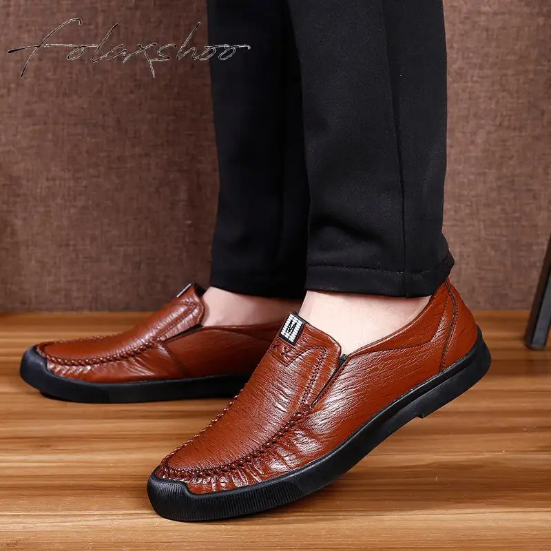 Folaxshoo/Мужская обувь повседневная без шнуровки мужские лоферы Mocassin Homme
