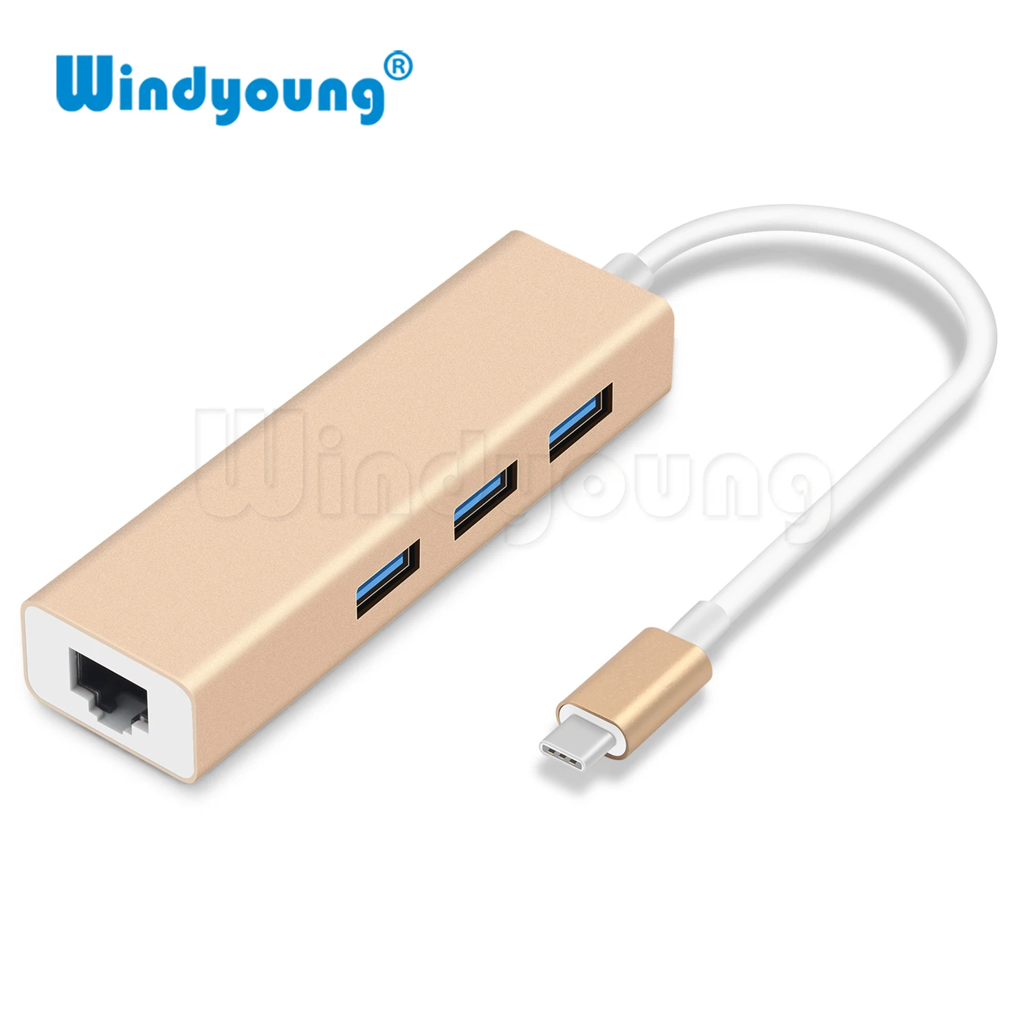 USB C Ethernet RJ45 Lan адаптер типа на 3 порта 0 концентратор 10/100/1000 Мбит/с гигабитный