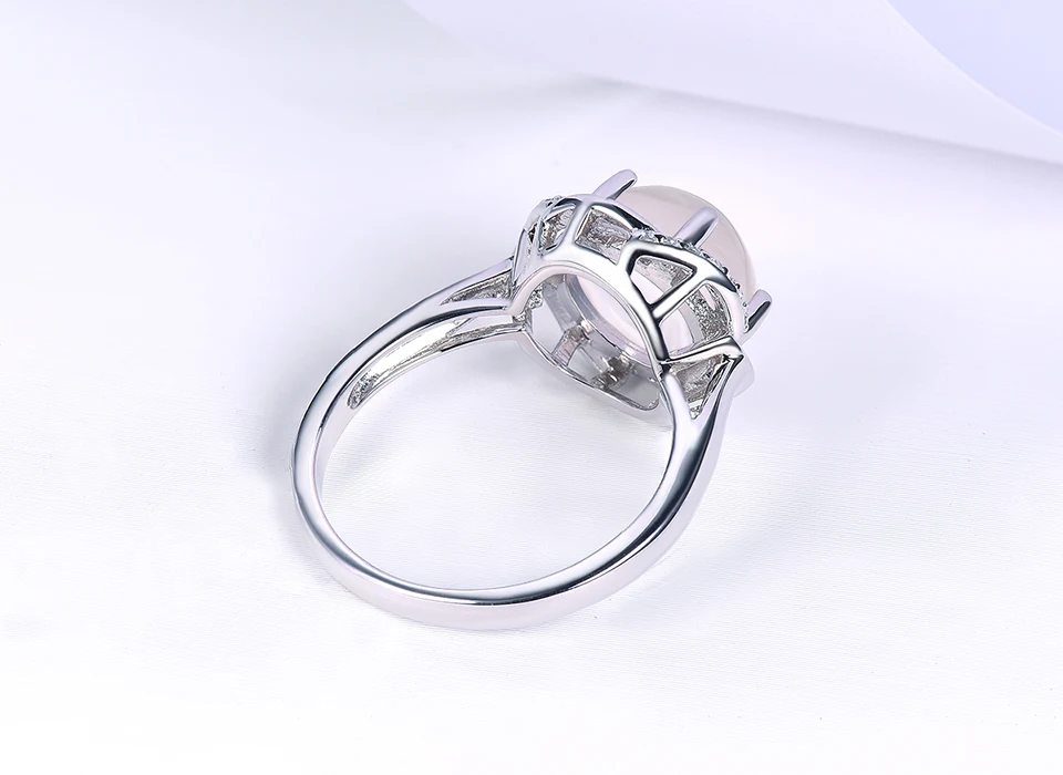 Hutang 8.93ct ледяное украшение из розового кварца наборы 925 серебро элегантный зажим серьги кольцо с натуральными драгоценными камнями для женщин подарок на день Святого Валентина