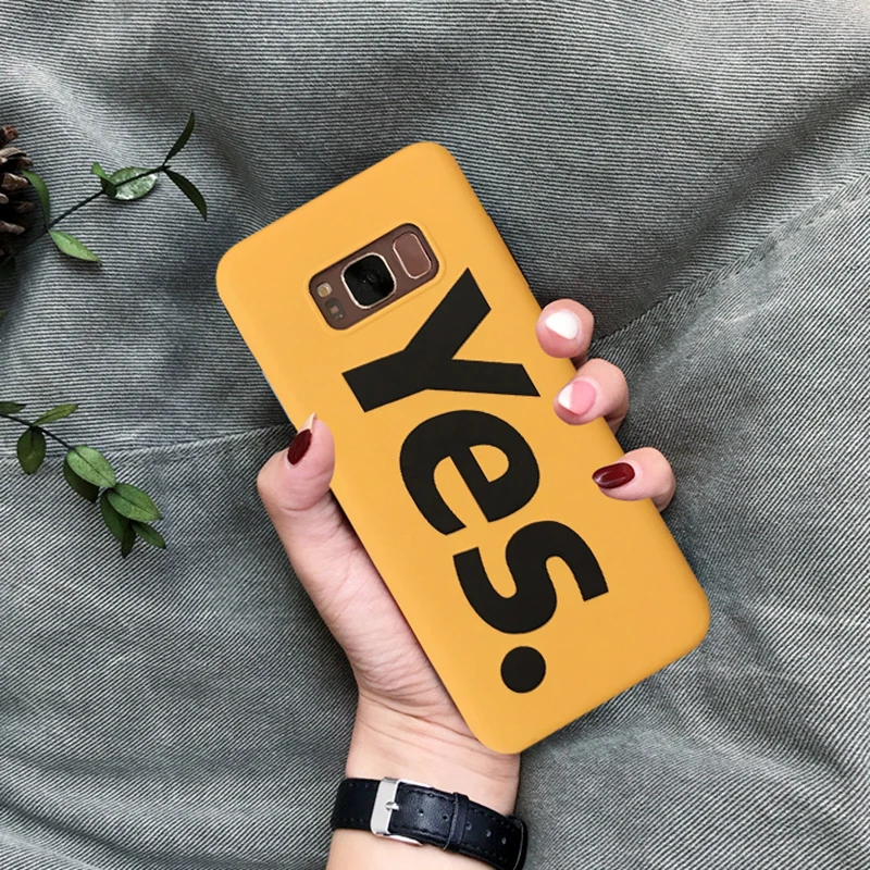 YHBB чехол S для телефона модная буква &quotда&quot IMD samsung Galaxy S10 Plus S8 S9 Note 8 9 s Желтый