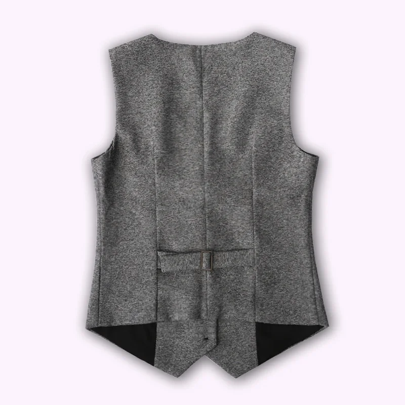 

plus size 3XL! Women Short Office Wear Slim Fit Sleeveless autumn winter woolen Formal Vests Waistcoat