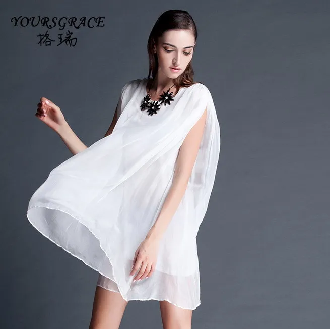 Платье прямой шифон с круглым вырезом Mini без рукавов в весна продукт тары выше