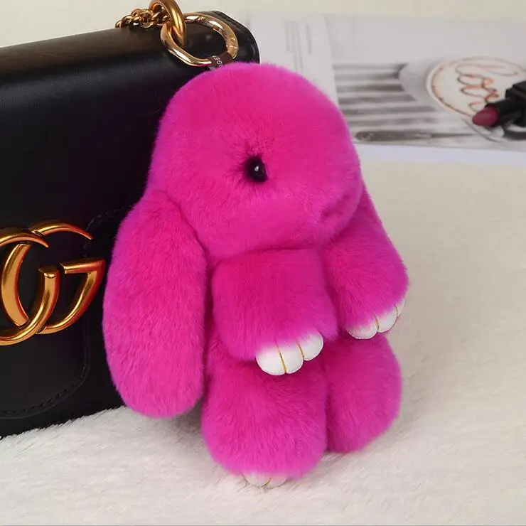 15 см милый плюфф кролик брелок Rex из искусственного меха кролика цепочка для