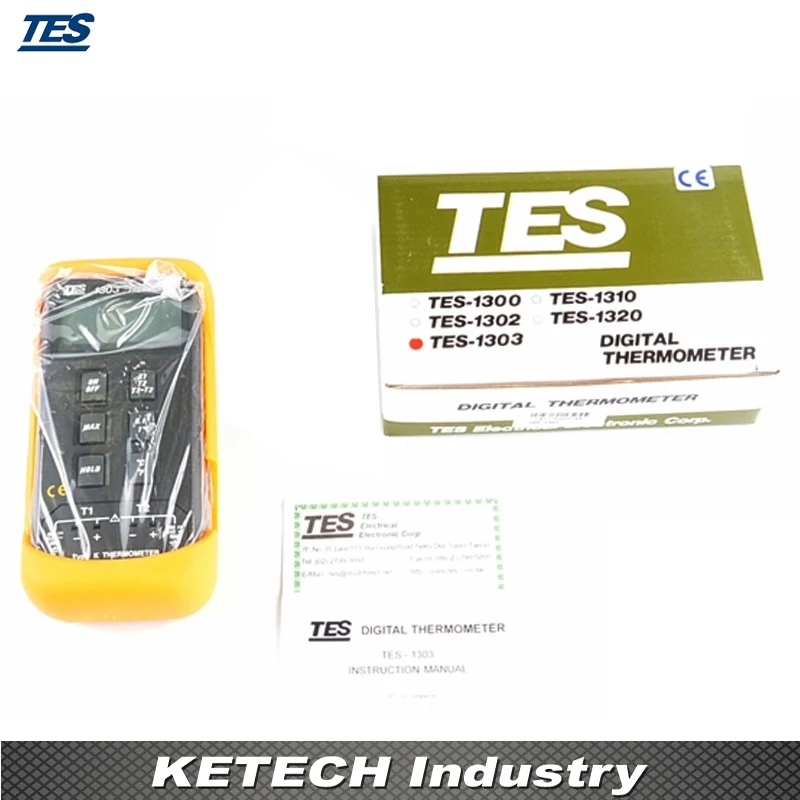 K тип двойной вход Цифровой термометр T1 T2 дифференциальное измерение TES1303|digital