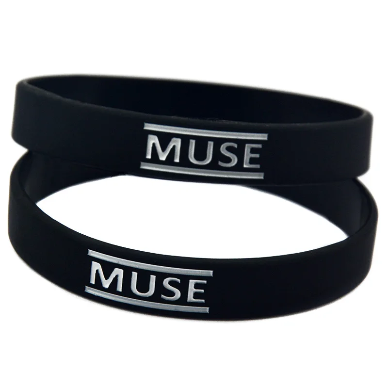 Силиконовый браслет Muse 1 шт. ширина 1/2 дюйма черный для музыкальных