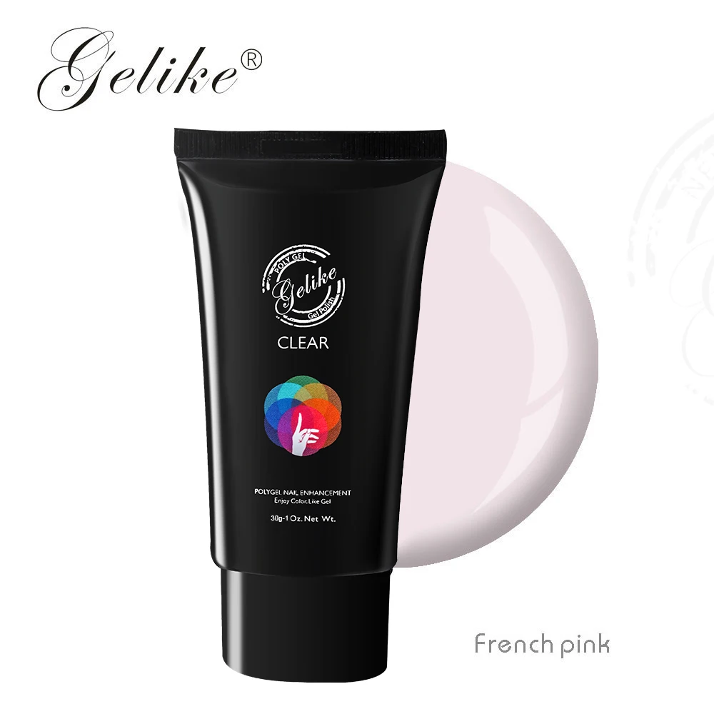 light pink Glike, 3 цвета, полигель, без сколов и выцветания, УФ лак для ногтей, отмачивается, гель для снятия лака, светодиодный, для маникюра, полигель, лак для ногтей - Цвет: light pink
