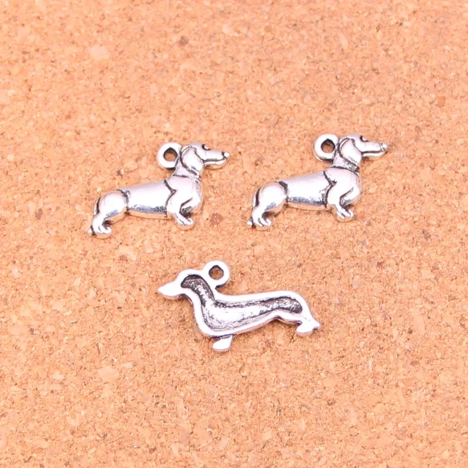 120 шт. посеребренные подвески в античном стиле Собака Такса Сделай Сам ювелирные