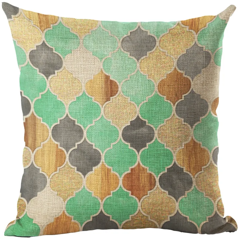 Чехлы для подушек разных цветов мозаичные из хлопка и льна чехлы подушки диванов