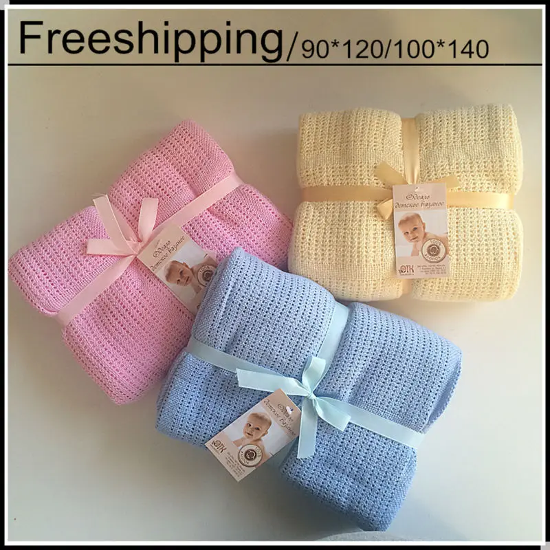 Hot Sale 100% Cotton Baby Knitted Breathable Props Blanket Kids Sleeping Hole Wrap Blankets cotton blanket For Summer | Мать и ребенок
