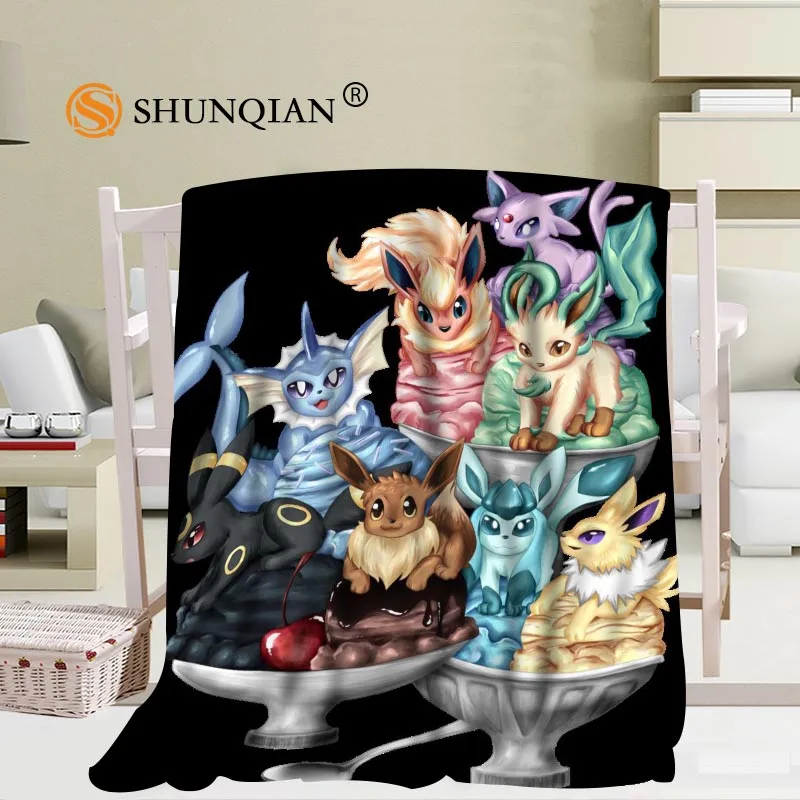 Blanket Изготовленный На Заказ Umbreon Покемон Иви одеяла из фланелевой ткани 56x80 дюймов 50X60 дюймов 40X50 дюймов одеяло для дивана, кровати для детей взрослых теплое одеяло - Цвет: Blanket