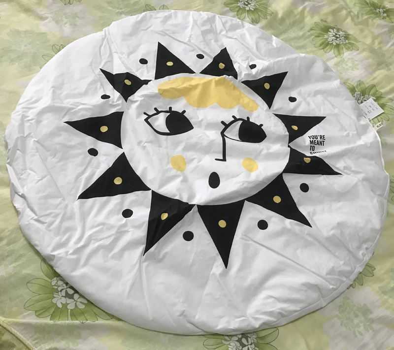 

95cm Sun face printed Baby Play Mats Game Crawling Blanket Cotton Bedding Sleeping Blanket Newborn Baby Crawl Carpet for Kids