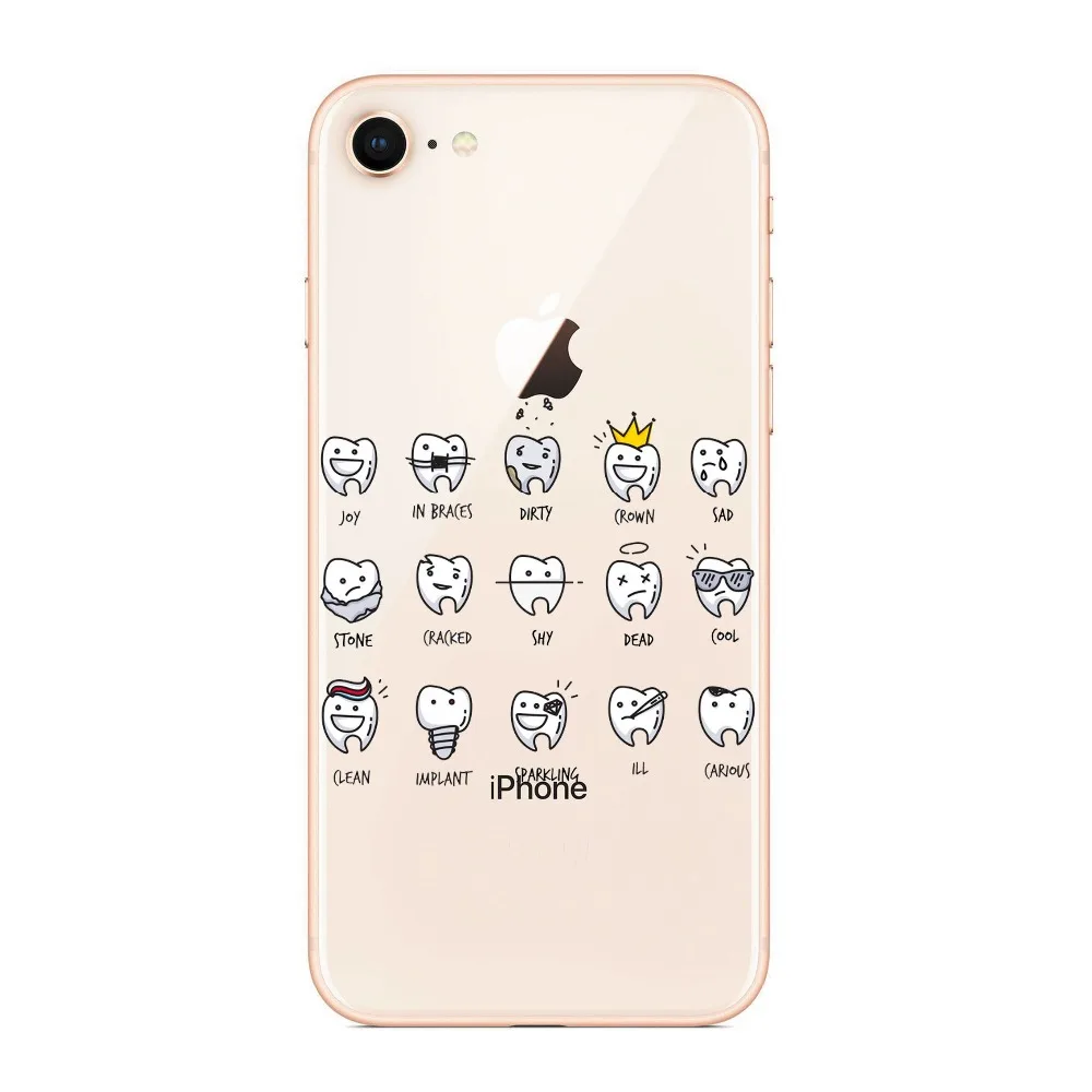 Чехлы для телефонов iPhoneXS Max 7 7Plus 8 8P 6 6s 5 5S SE уникальный дизайн милый зуб мудрости