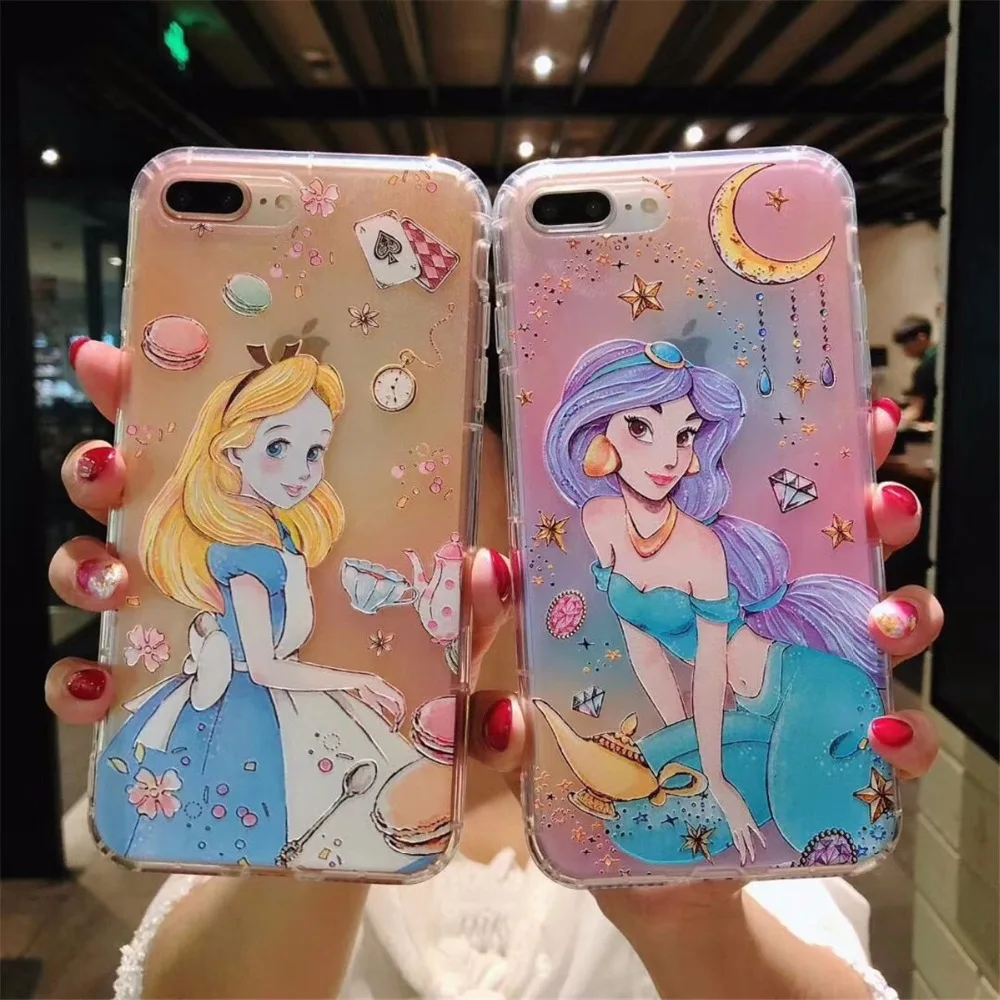Новый мультфильм Alice Принцесса Жасмин телефон чехлы для iPhone X 8 7 plus 6s плюс высокое