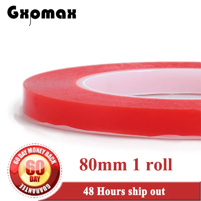 Gxpmax  (0.2mm Thick) 80mm *25M Strong Double Adhesive Acrylic Glue Tape for Glass, Panel, Frame