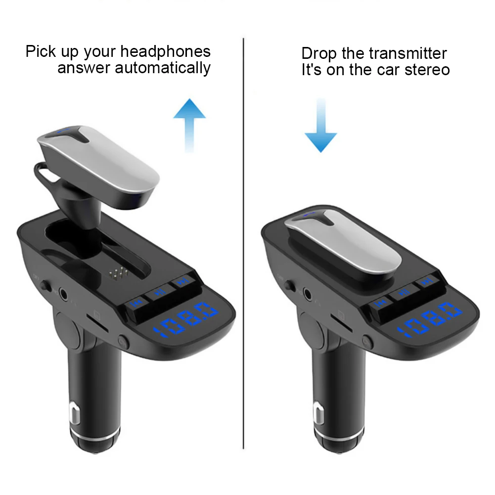 MP3 радио гарнитура автомобильный громкой передатчик ER9 V4.2 USB порт беспроводной