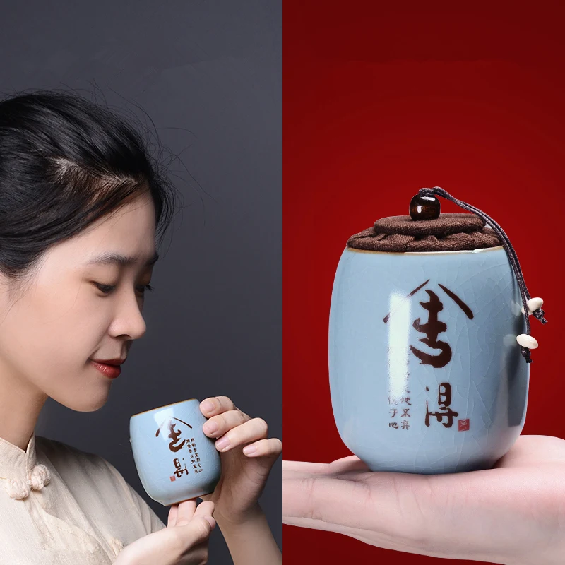 Творческий Чай банка для хранения Традиционный китайский чай бутылка синего