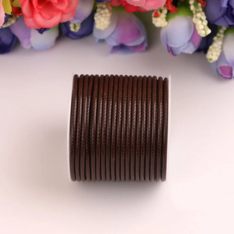 deep brown DIY восковая линия нить бисер 10 м Защита окружающей среды 1 рулон ручного вязания шнур вощеный хлопок ручной работы Ожерелье Веревка - Цвет: deep brown