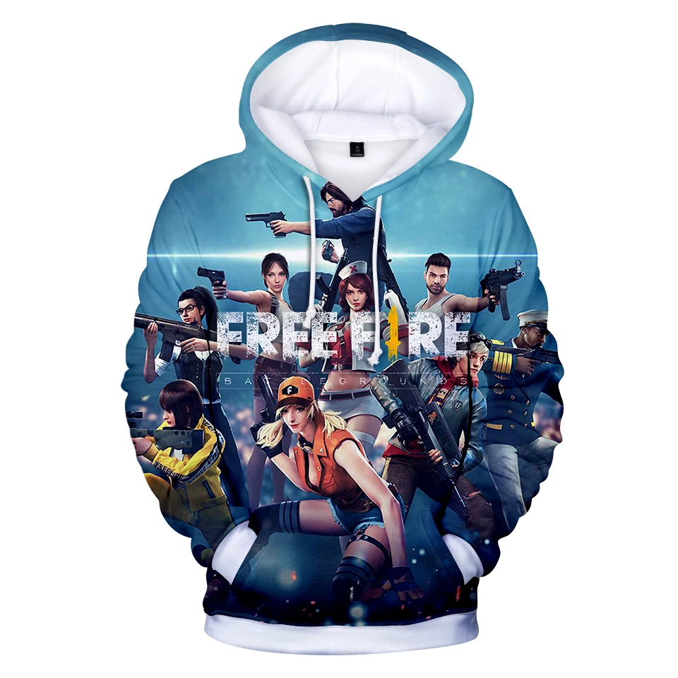 Novelty Shooting Game free fire 3D Print Hoodies in Men's Hoodie Sweatshirts High Quality Streetwear Pullover Women's Cap Tops |