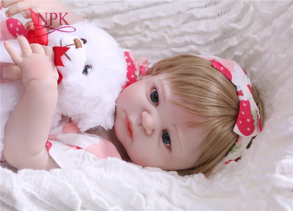 Bebes reborn 23 &quot57 см NPK полный силиконовые возрождается куклы игрушки для девочек
